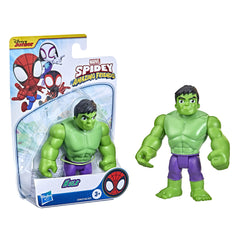 Hasbro Spidey Hulk figure, poseable with five joints for dynamic poses.