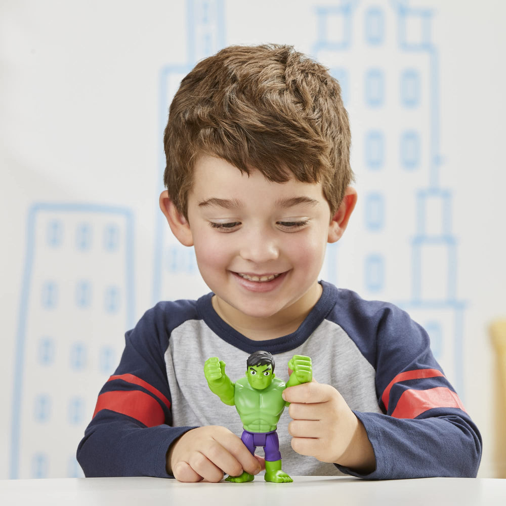 Hasbro Spidey Hulk figure with bright colors for kids.