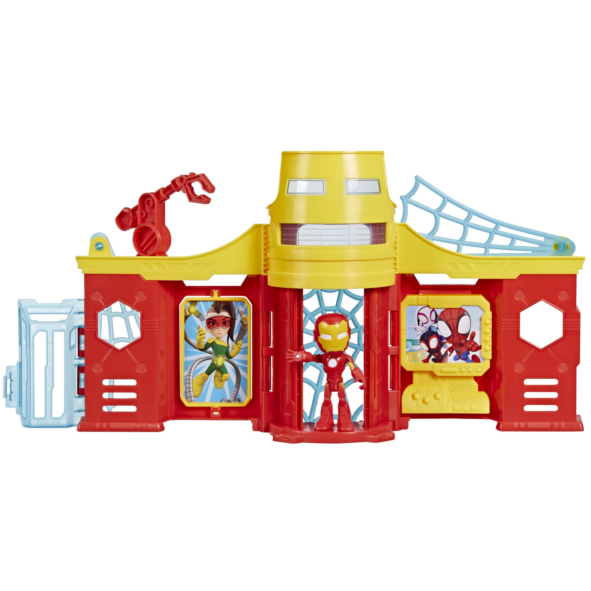 Hasbro Spidey Stark Tower exterior invites imaginative superhero play.