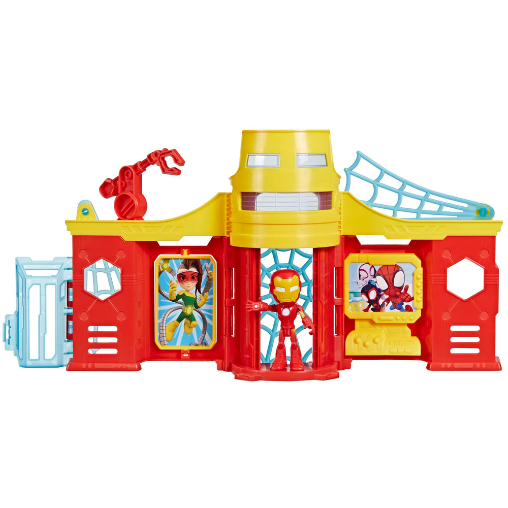 Hasbro Spidey Stark Tower exterior invites imaginative superhero play.