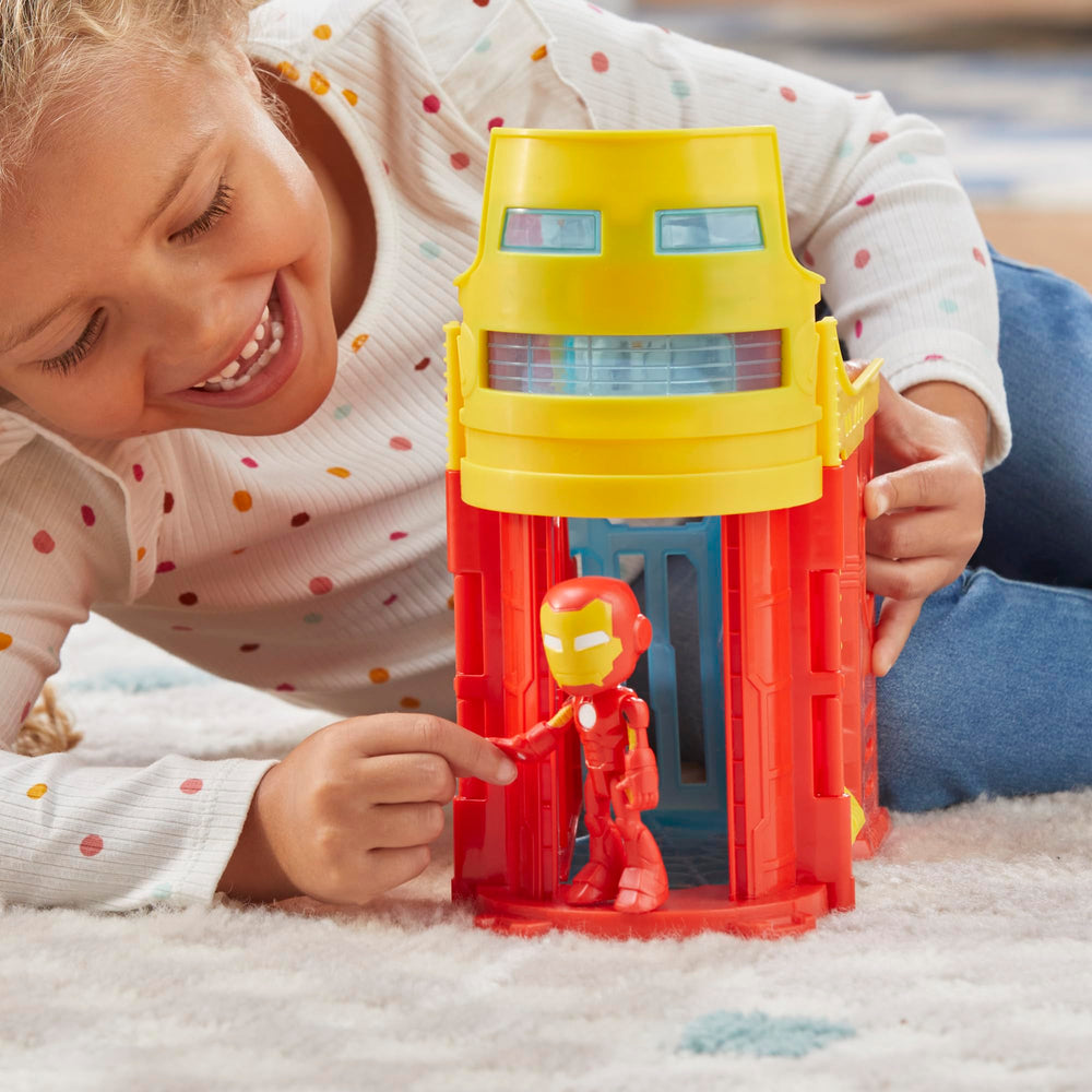 Hasbro Spidey Stark Tower web traps ignite pretend battles.