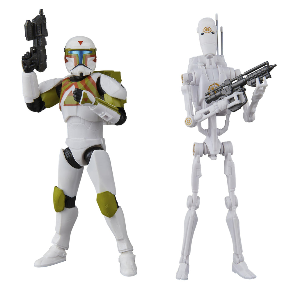 Hasbro Star Wars Black Series Clone Commando urban fighter figure in dynamic pose for display.