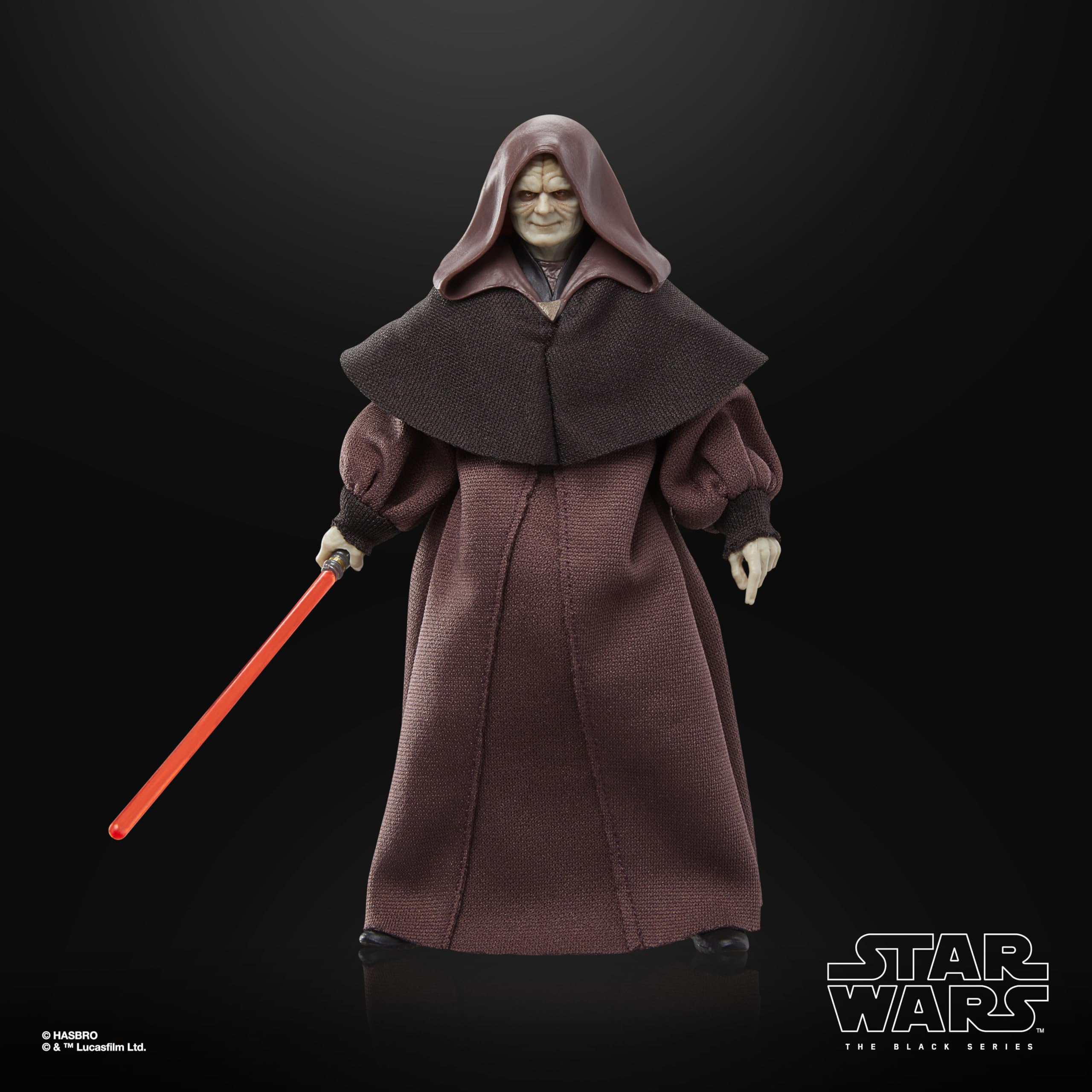 Hasbro Darth Sidious with lightsaber enables authentic battle poses.