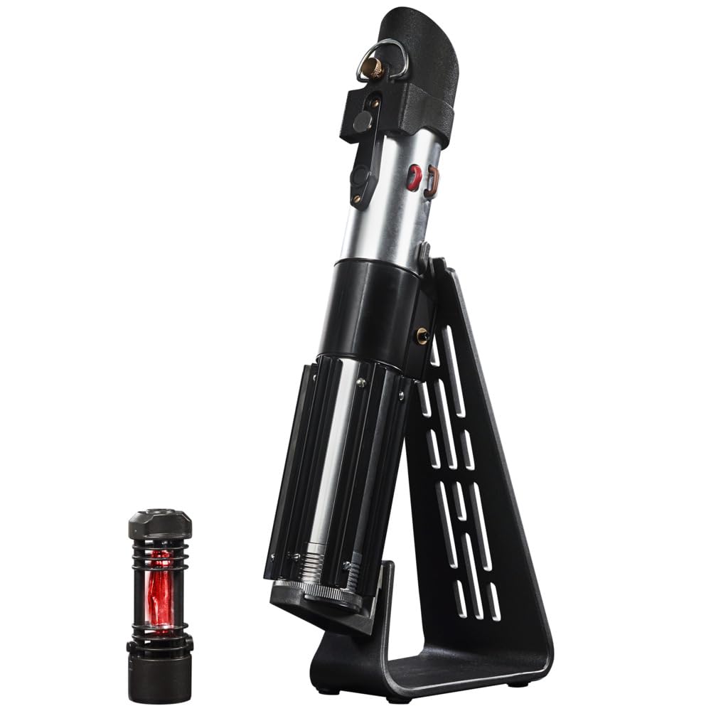 Hasbro Darth Vader Force FX Elite Lightsaber hilt LED with immersive lighting for display.