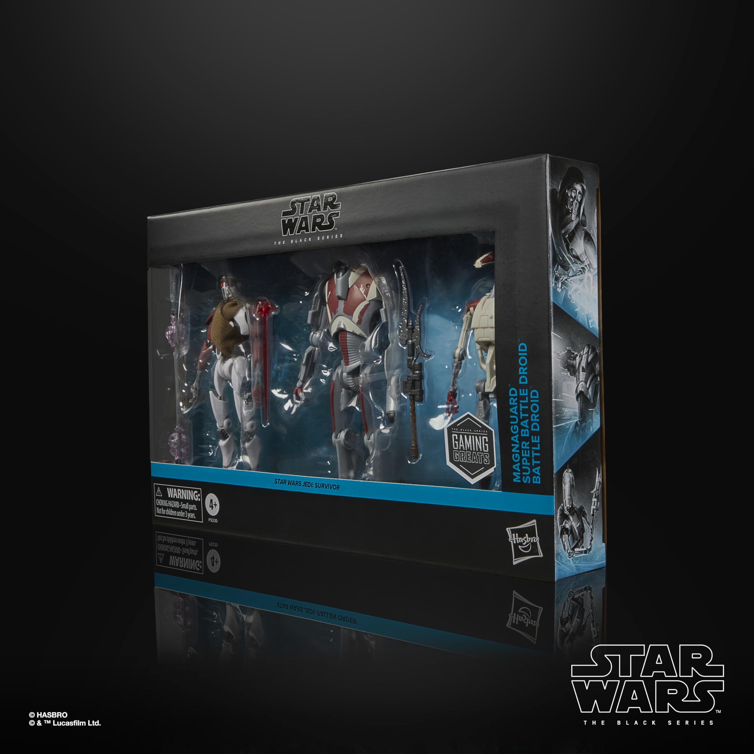 Hasbro MagnaGuard and droid trio ideal for collectors and Star Wars fans.