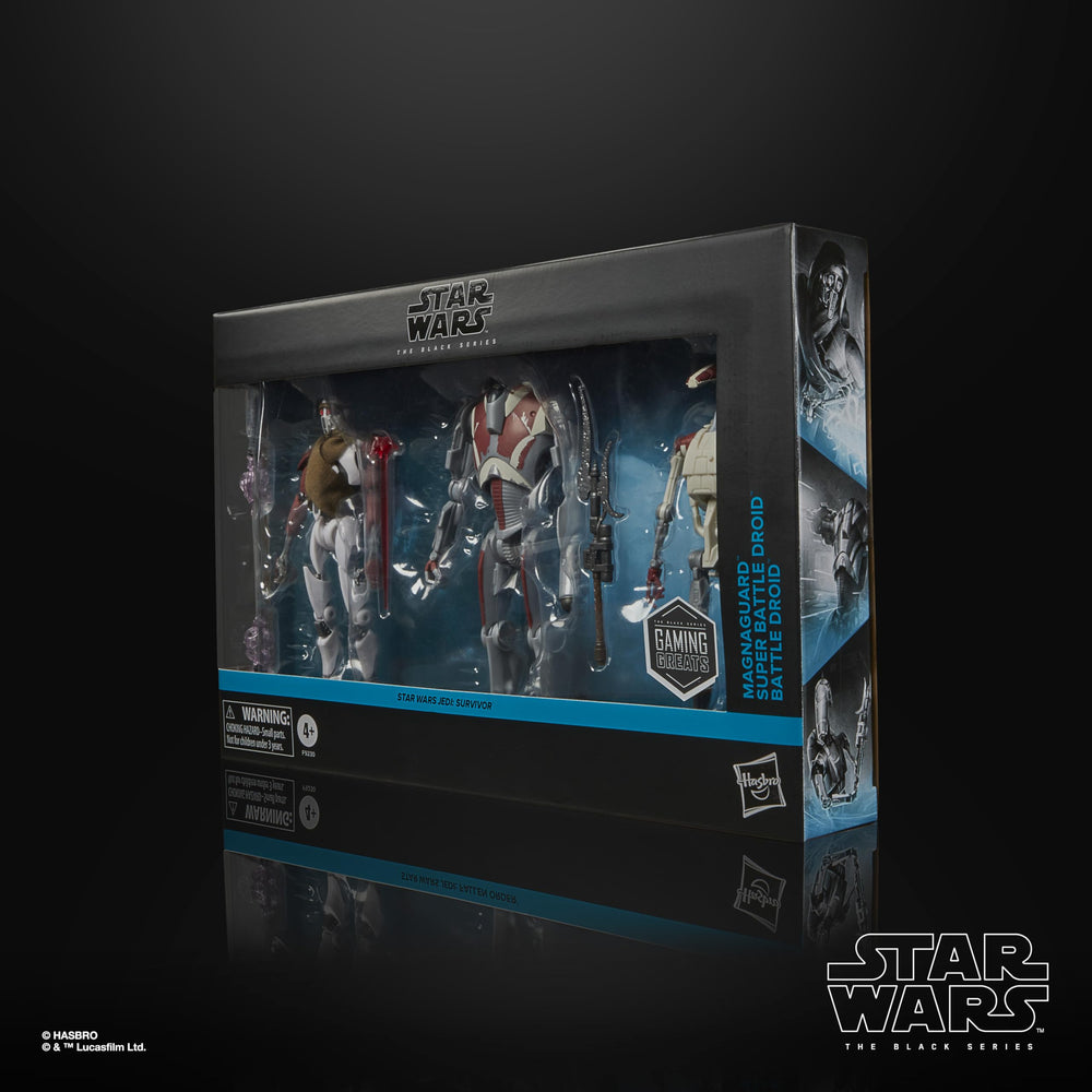 Hasbro MagnaGuard and droid trio ideal for collectors and Star Wars fans.