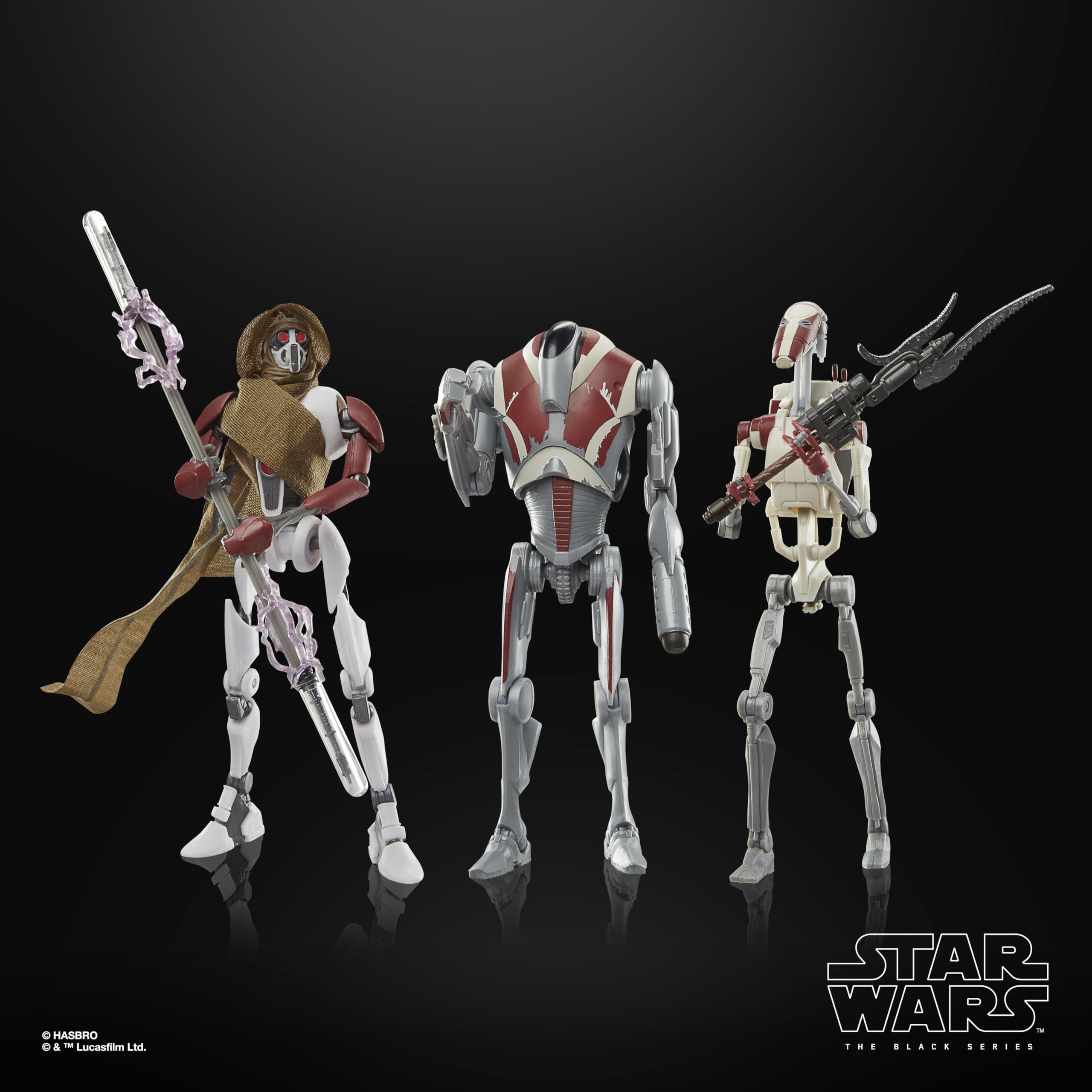 Hasbro action figures with multiple points of movement support dynamic posing.