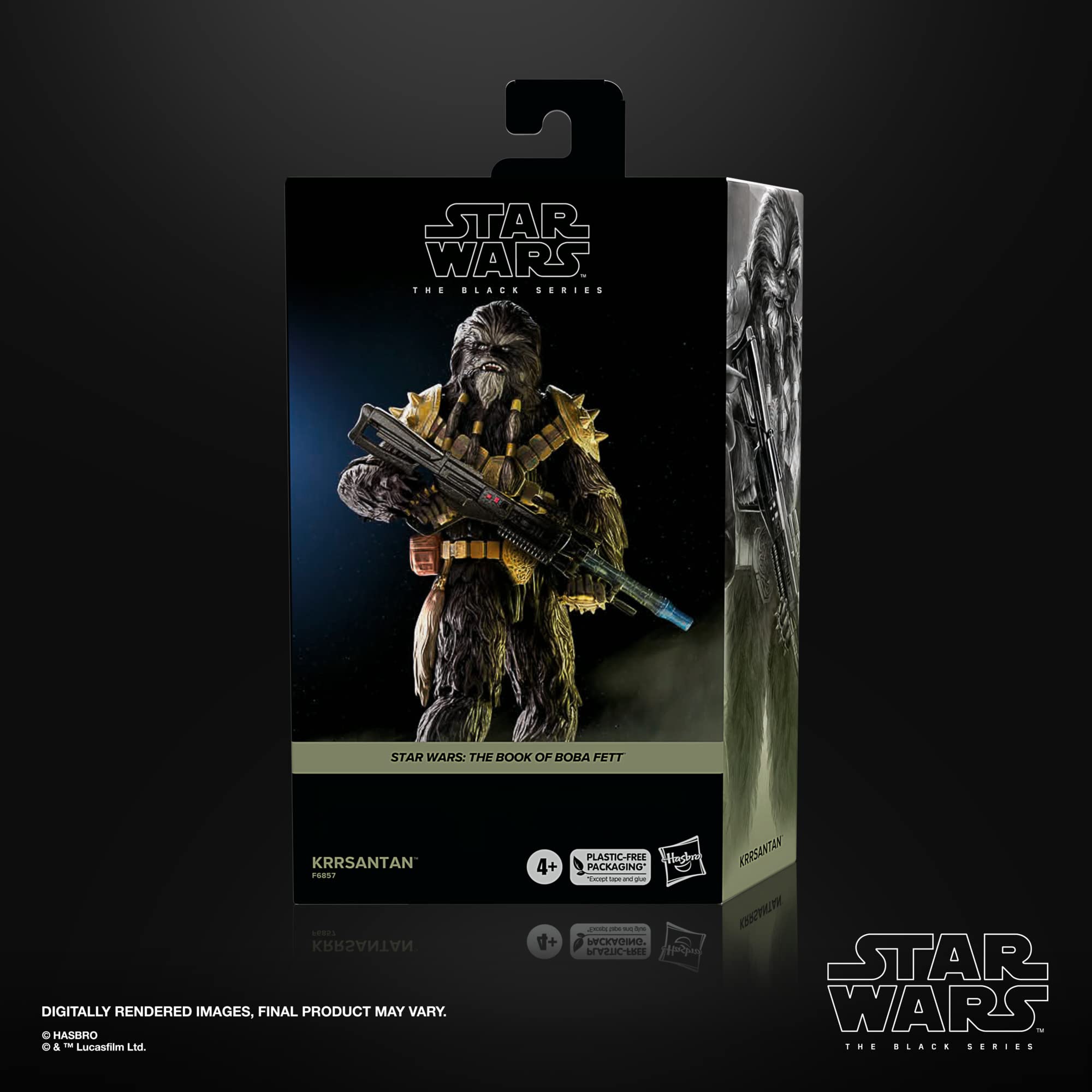 Hasbro Star Wars Krrsantan articulation pose shows movable head, arms, and legs.