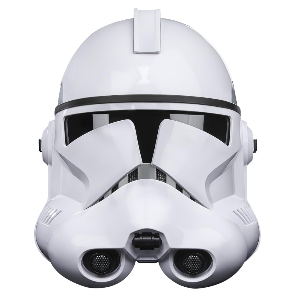 Hasbro Star Wars Phase II Clone Trooper Helmet front view highlights premium deco for display