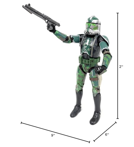 Hasbro Star Wars The Black Series Commander Gree 6-inch figure on shelf for collection.