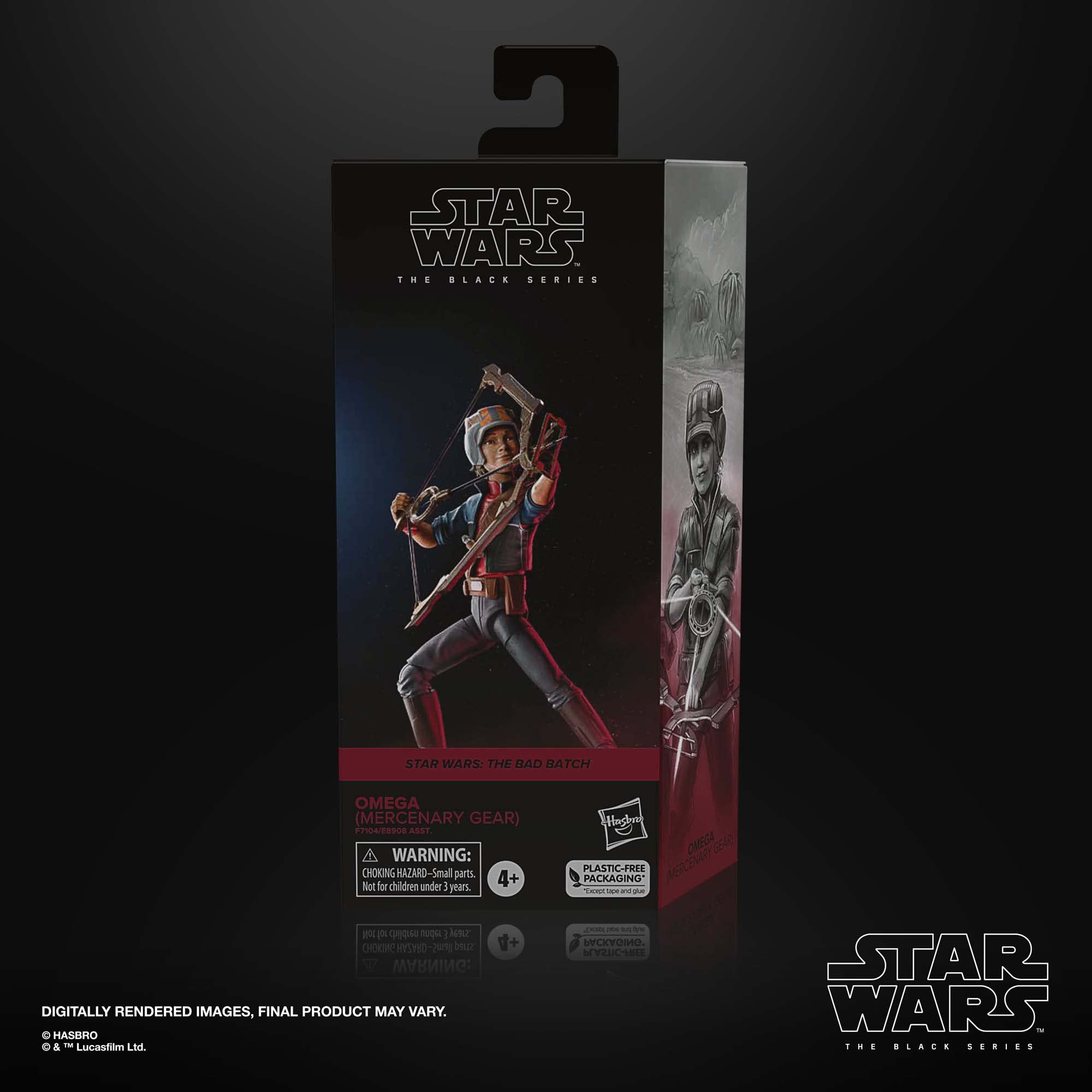 Hasbro STAR WARS Omega Mercenary Gear figure, articulation highlights, easy dynamic poses.