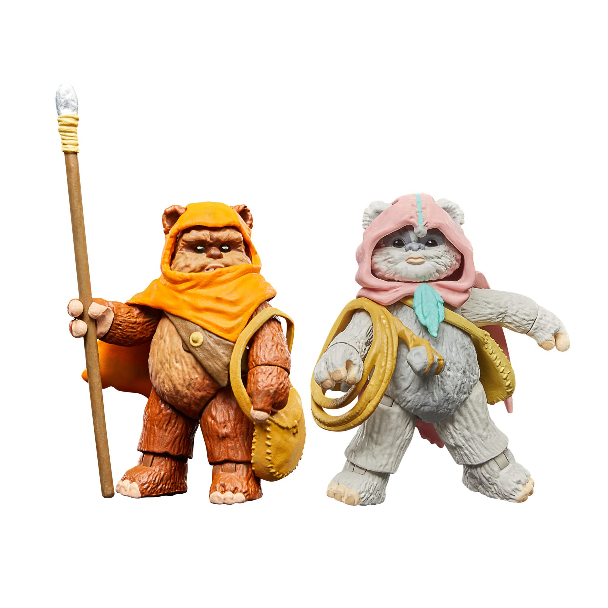 Hasbro Star Wars Vintage Collection Wicket W. Warrick and Kneesaa front view display figures