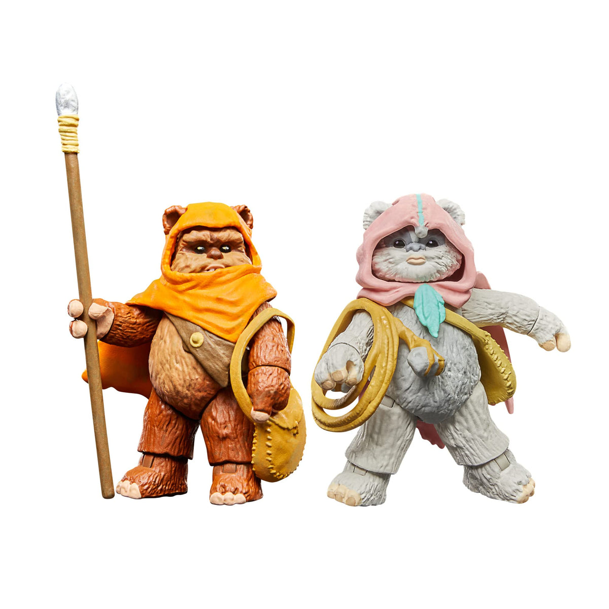 Hasbro Star Wars Vintage Collection Wicket W. Warrick and Kneesaa front view display figures