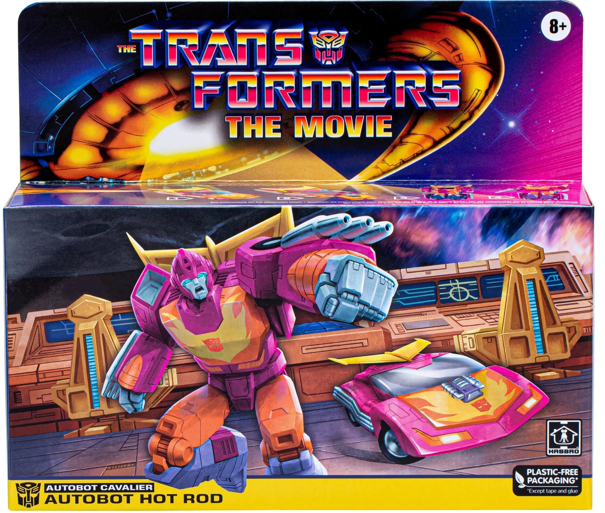 Hasbro Transformers Hot Rod robot mode with included blaster accessories for action play
