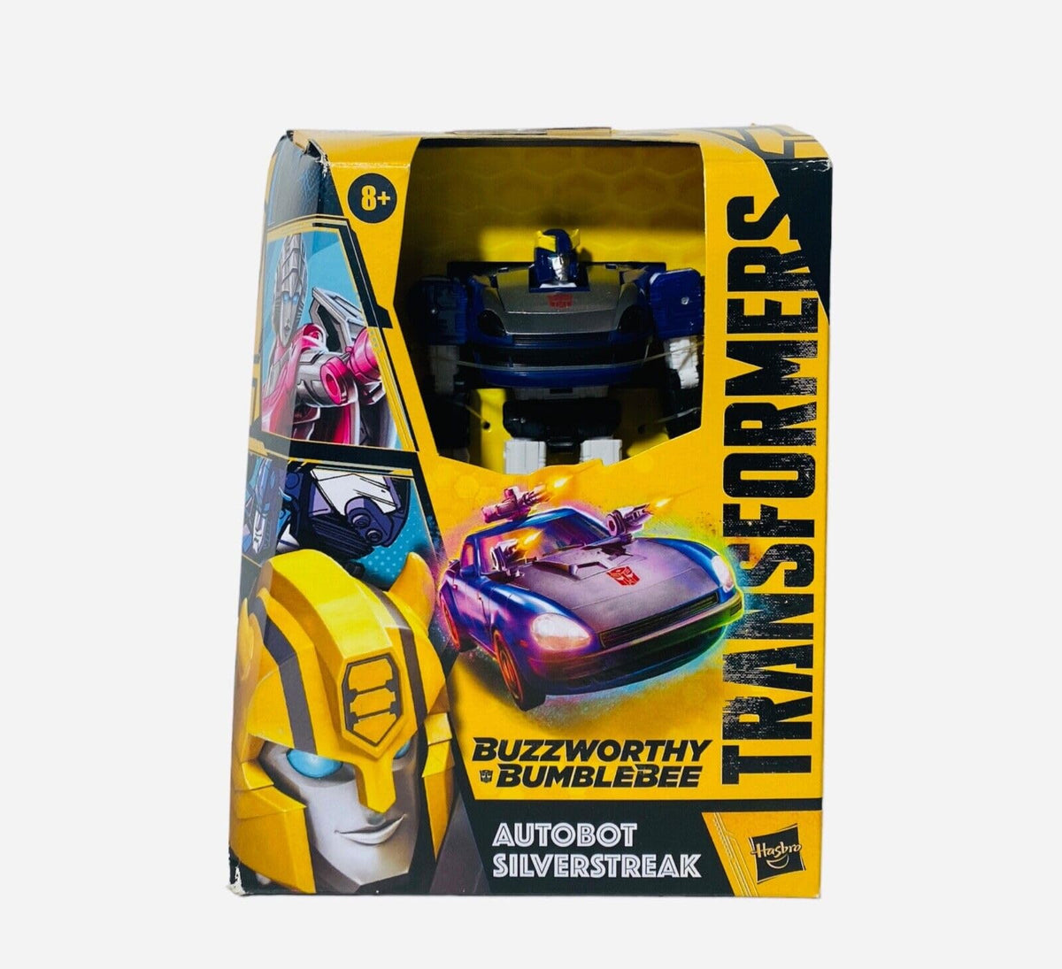 Hasbro Transformers Legacy Buzzworthy Silverstreak front view for display-ready collection
