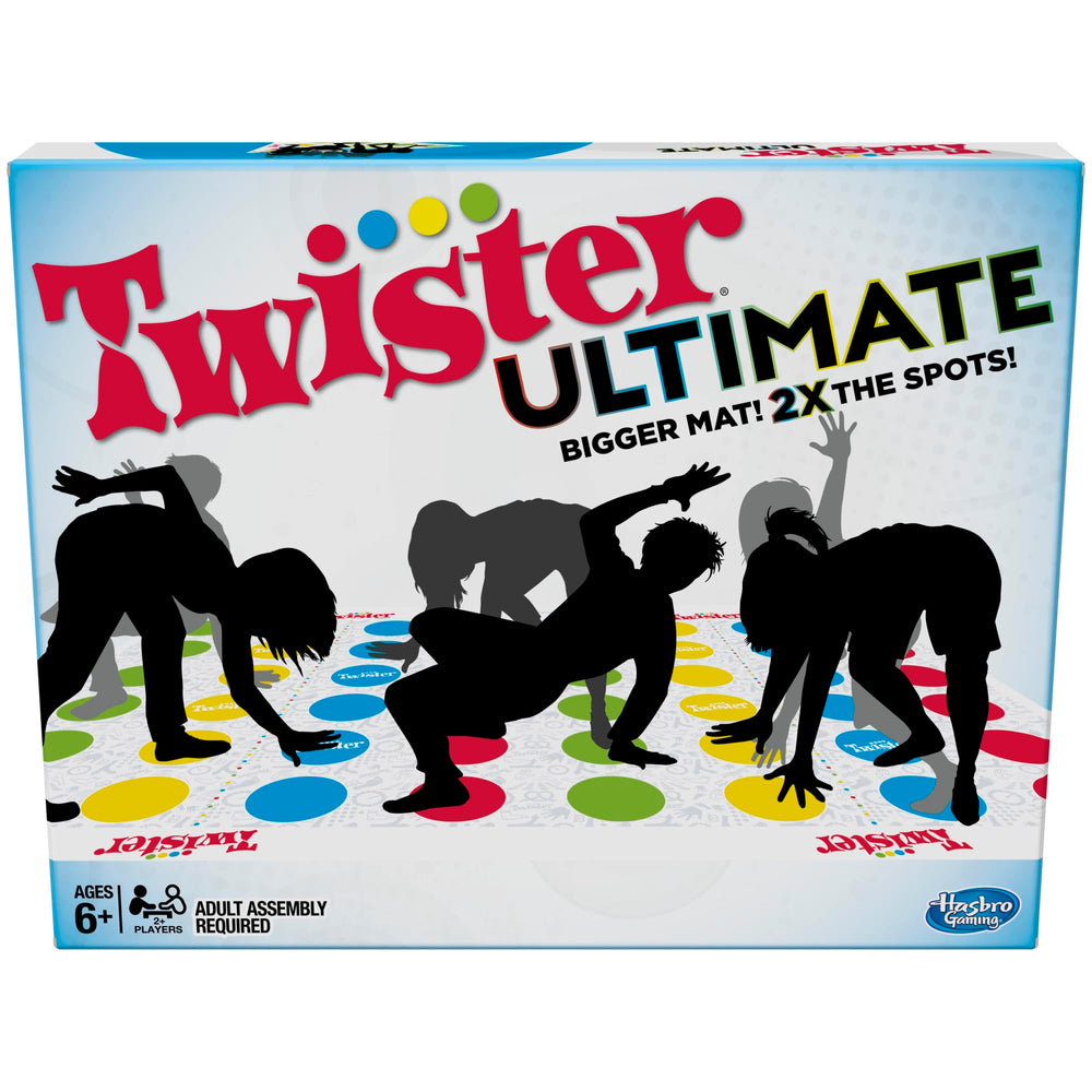 Hasbro Twister Ultimate mat enlarged for bigger family play and movement.