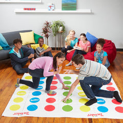 Hasbro Twister Ultimate can be played indoors or outdoors at gatherings.