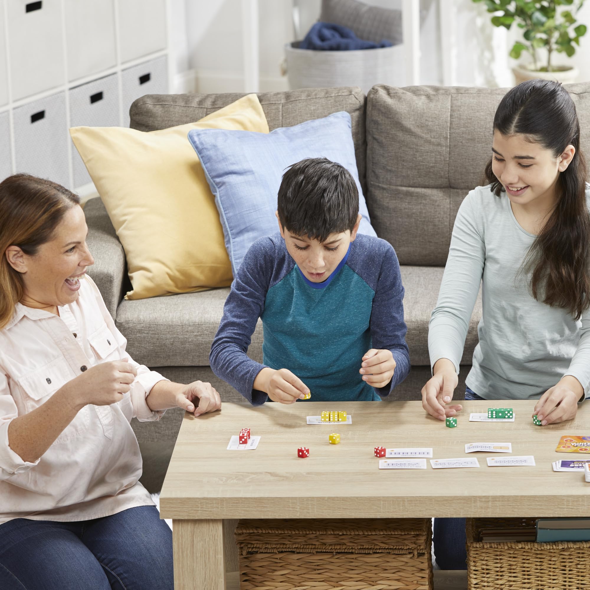 Instant action as players shout and slap cards in Yahtzee Frenzy
