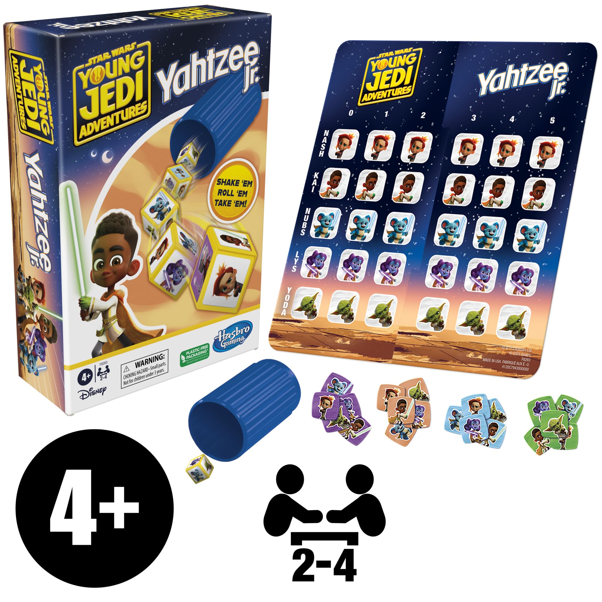 Kai and Yoda dice illustrate characters used for matching.
