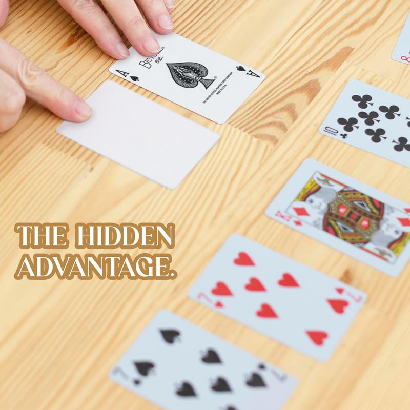 Hat Trick Magic blank back gaff card with random face for versatility