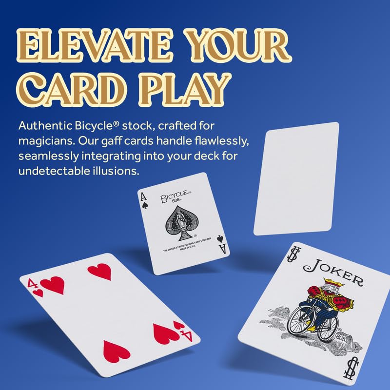 Hat Trick Magic blue back blank face gaff card for subtle misdirection