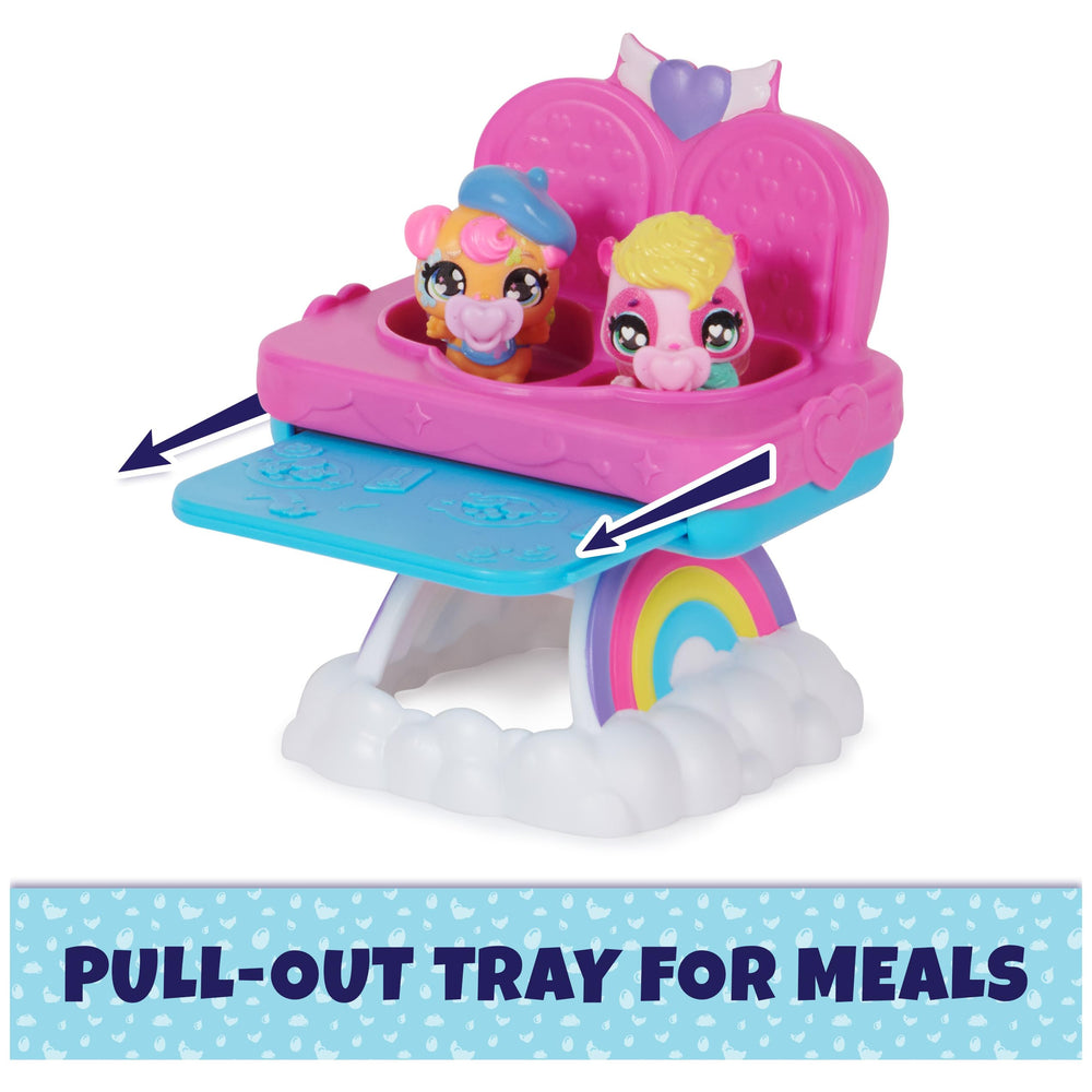 Bottle and pacifiers accessories shown, perfect for feeding-themed storytelling with little ones.