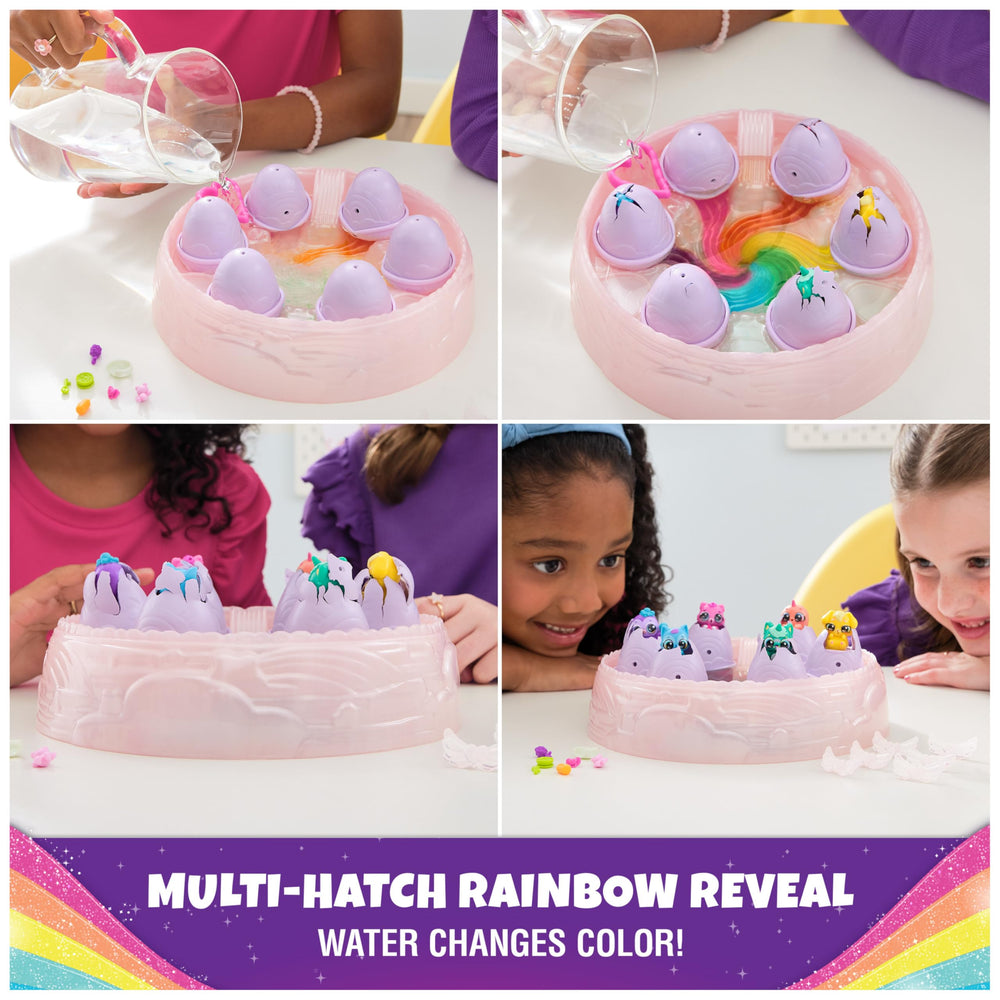 Hatchimals Alive color reveal eggs as water colors swirl for discovery