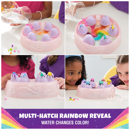 Hatchimals Alive color reveal eggs as water colors swirl for discovery