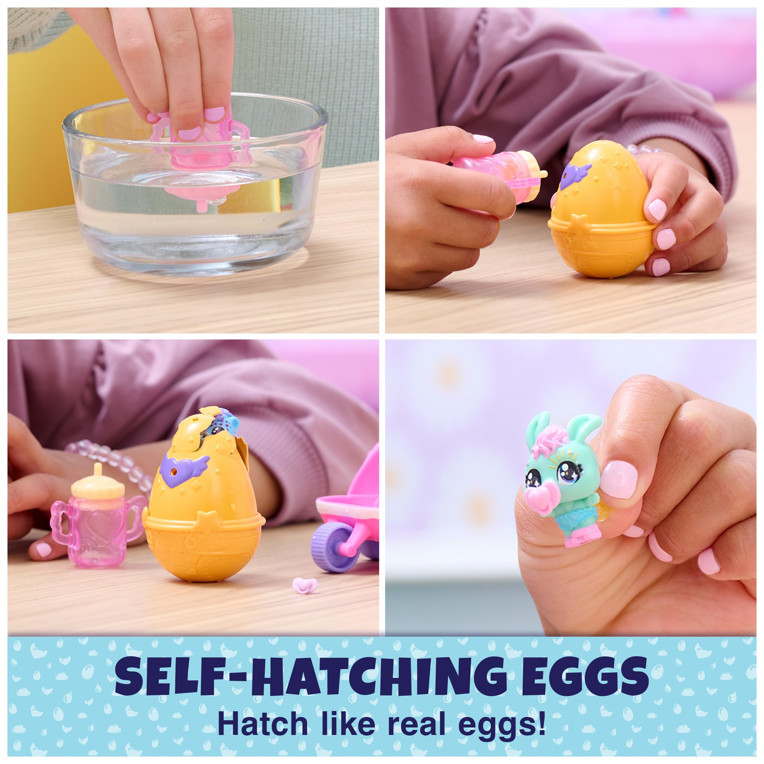 Hatchimals Alive egg-hatching action showing eggs cracking as characters emerge.