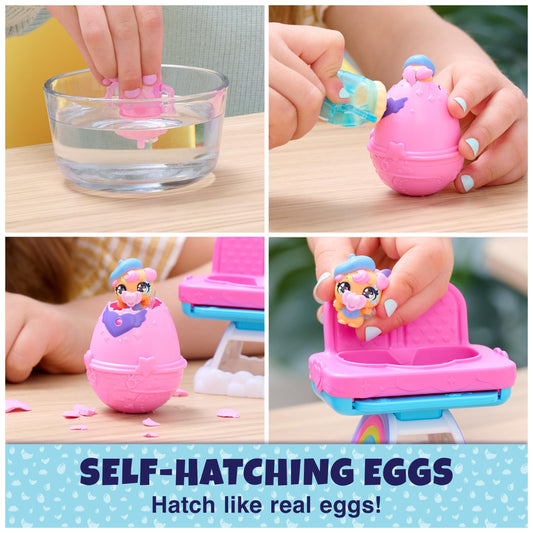 Hatchimals Alive eggs in action as you add water to reveal adorable characters.