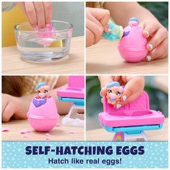 Hatchimals Alive eggs in action as you add water to reveal adorable characters.