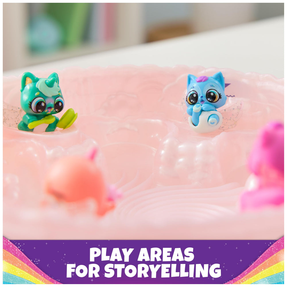 Hatchimals Alive highchair for mealtime storytelling with characters