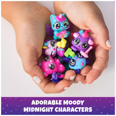 Hatchimals Alive Neon Rainbow Figures Reveal: five characters in Moody Midnight hues.