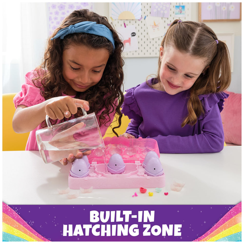 Hatchimals Alive Rainbow Splash Carton open lid showing hatch zone for clean play