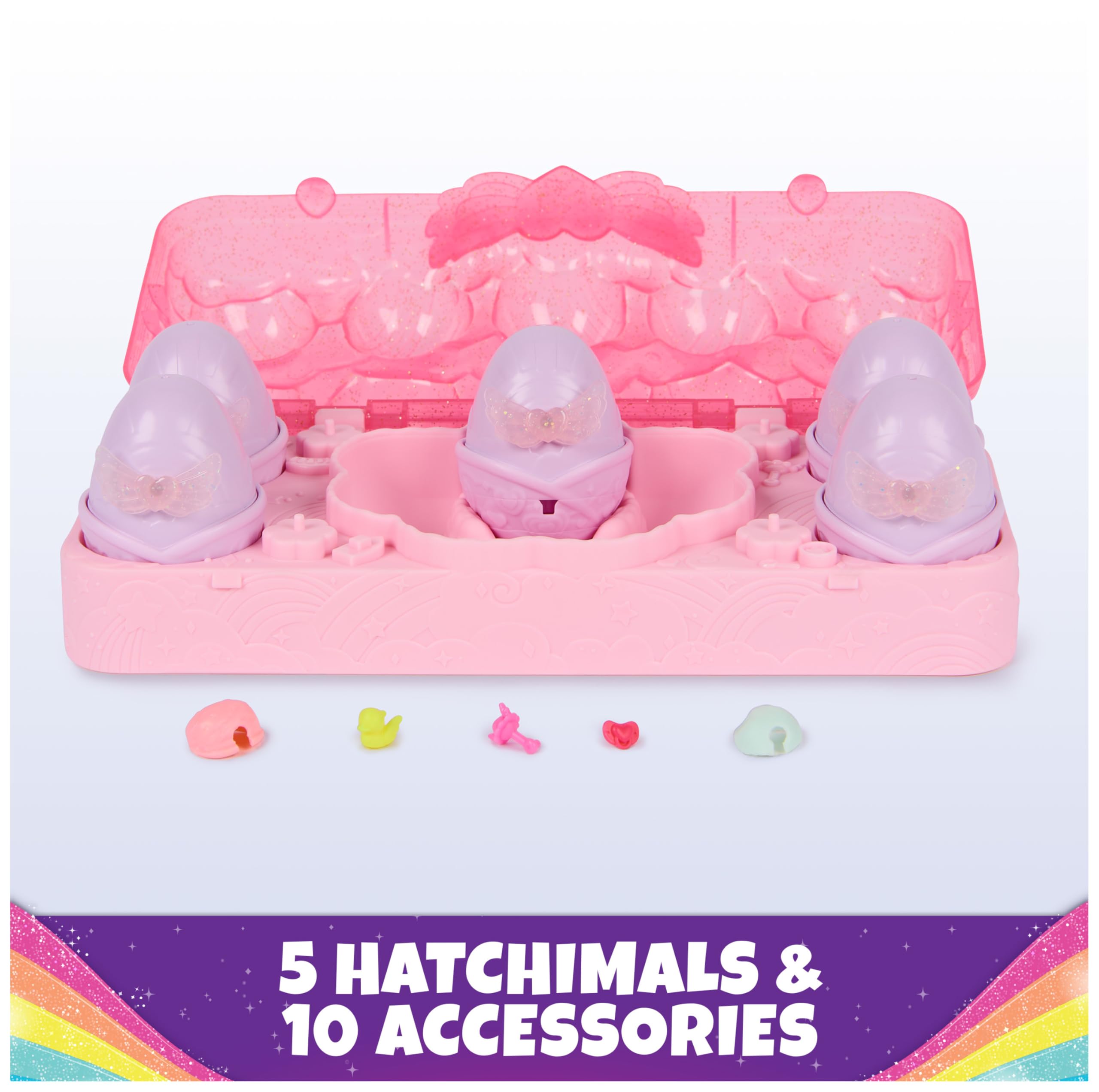 Hatchimals Alive Rainbow Splash Carton with wings and accessories for pretend play