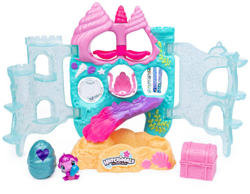 Hatchimals Coral Castle sparkly perch provides a royal resting spot for figures.