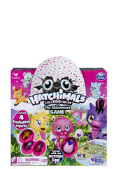 Hatchimals Eggventure game box cover featuring four exclusive figures for 2-4 players.