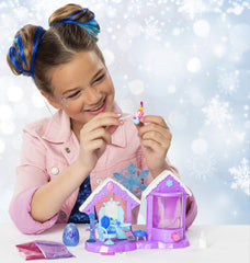 Glitter Salon mirror opens to reveal storage for accessories and stickers.