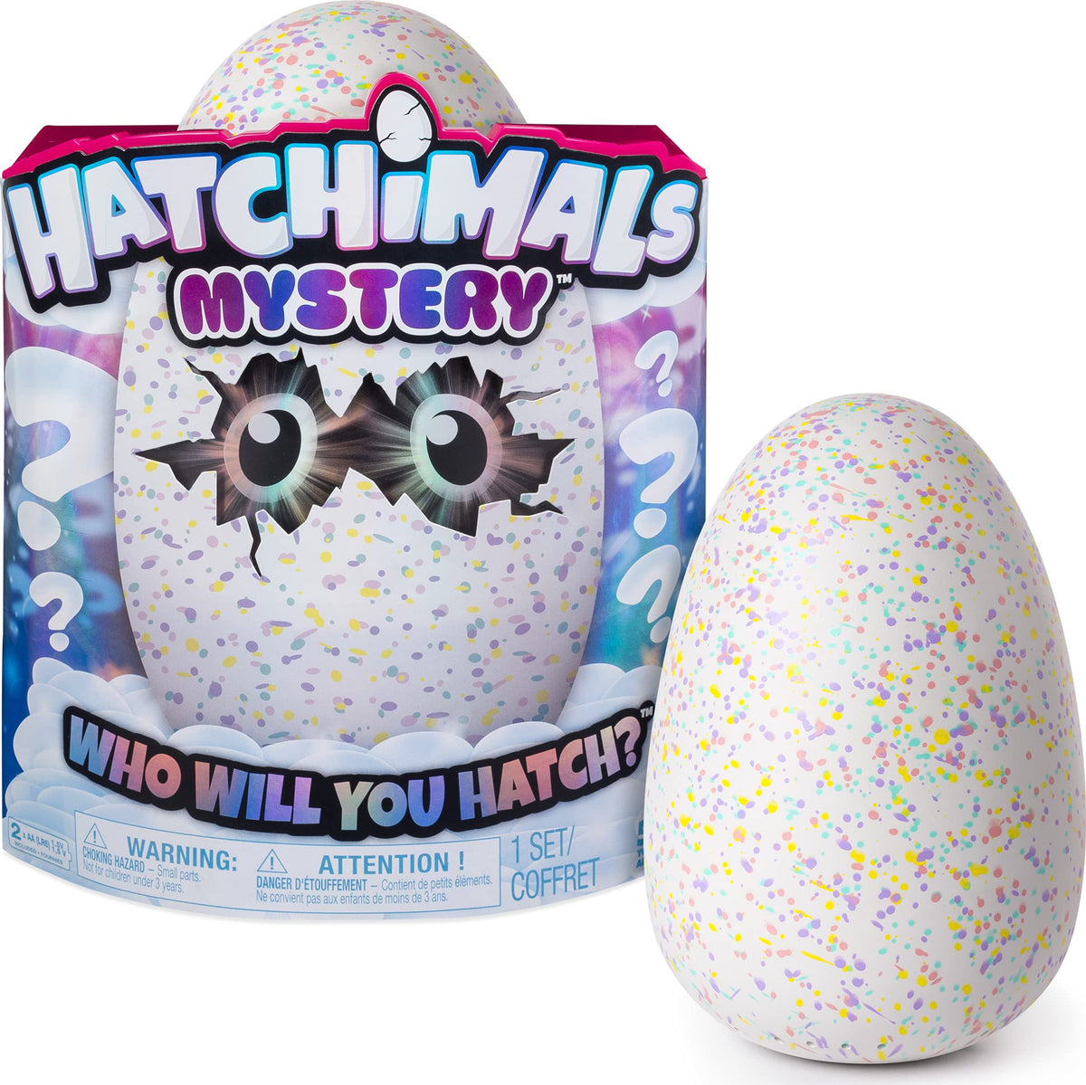 Hatchimals Mystery egg speckled shell close-up; anticipation builds imaginative play