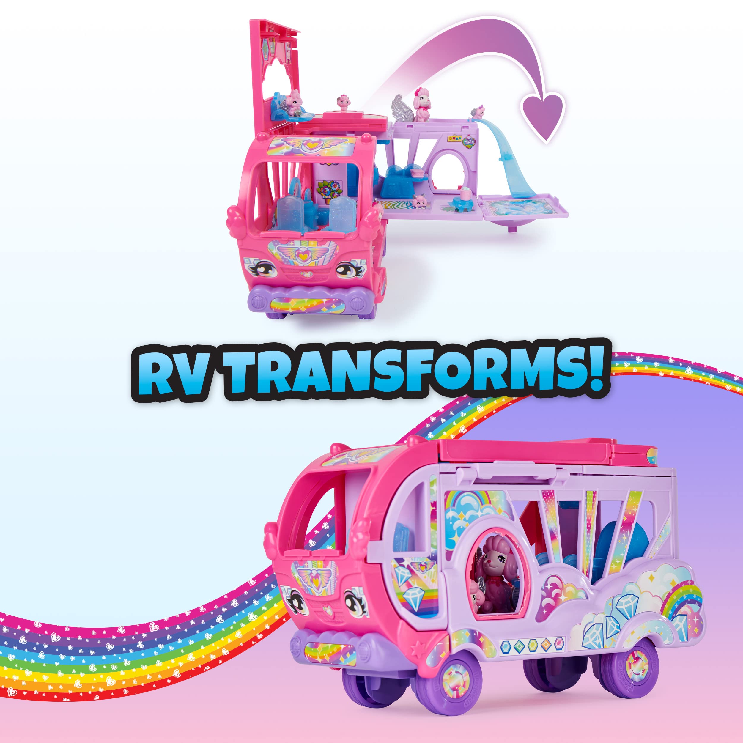 Hatchimals Rainbow-Cation Camper interior decor and stickers