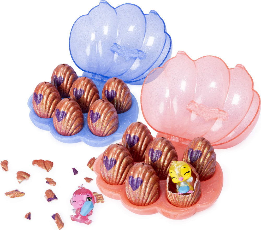 Hatchimals Sapphire Springs six ombre eggs ready to hatch during playtime.