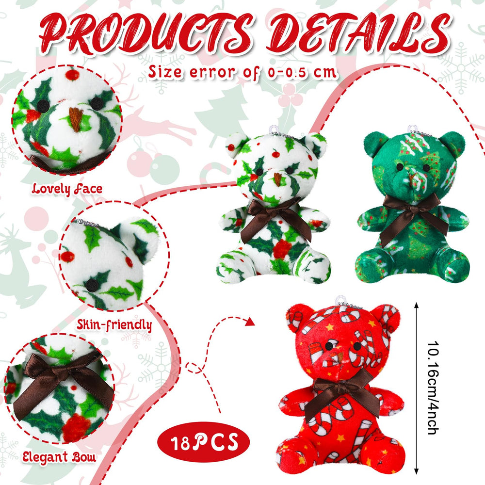 Haull Christmas mini bears green 6-pack ready to brighten holiday decor