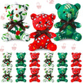 Haull Christmas mini bears red 6-pack close-up showing soft plush texture ideal for gifting