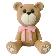 HAVAGDTM 3D bear cake topper in pink adds a focal point to celebrations.