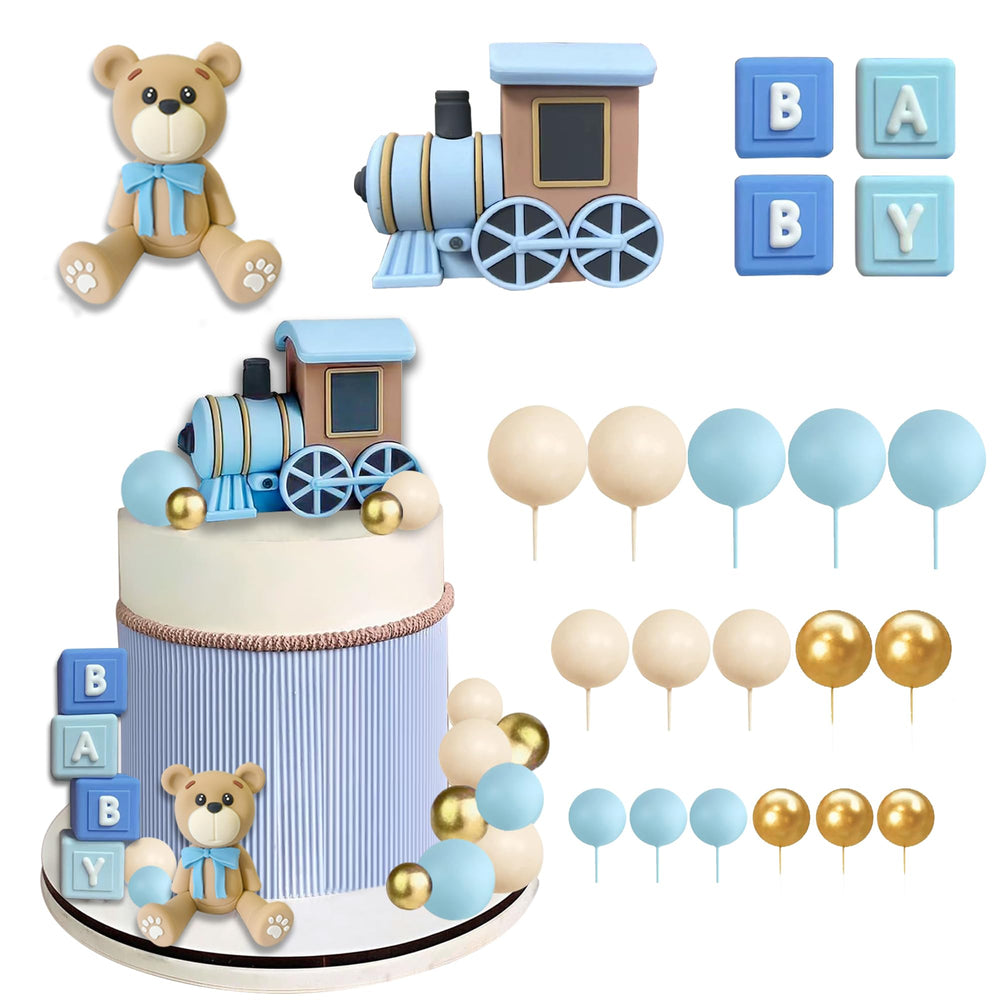 HAVAGDTM bear cake topper enhances the cake with a cute focal point