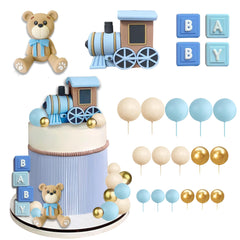 HAVAGDTM bear cake topper enhances the cake with a cute focal point