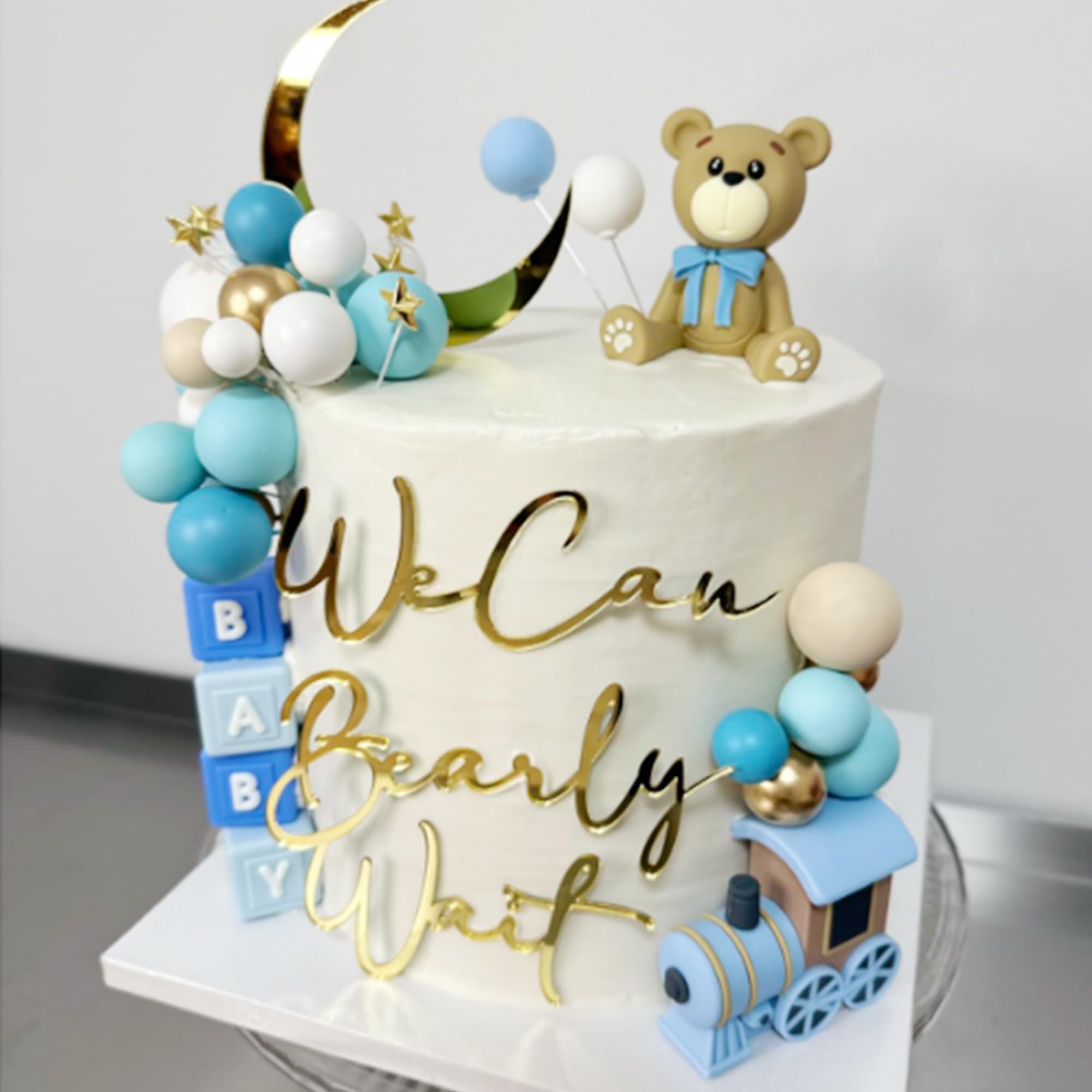 HAVAGDTM bear themed party decor completes the dessert table setup
