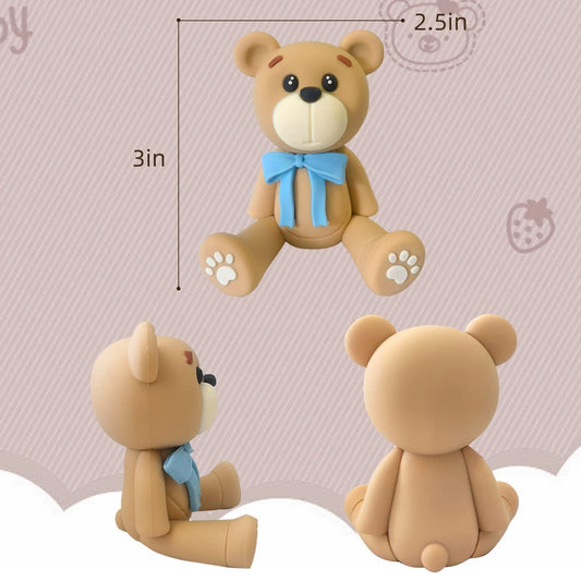HAVAGDTM bear topper polymer clay close-up highlights detailed craft for party decor