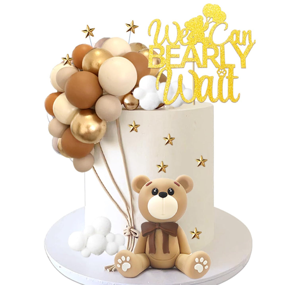HAVAGDTM bear-topper adds a charming centerpiece for birthdays and baby showers.