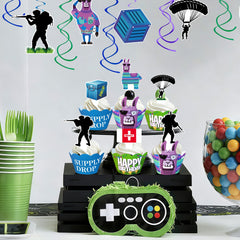 Haxpacal 96-piece party set for easy, coordinated video game llama party decor.